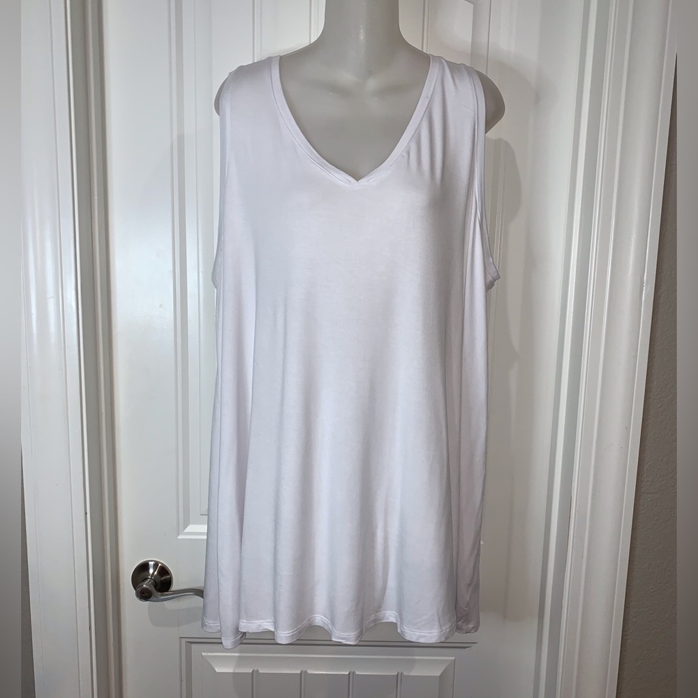 Lane Bryant Plus White Swing Top NWOT